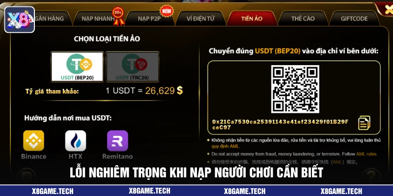 Lỗi nghiêm trọng khi nạp người chơi cần biết