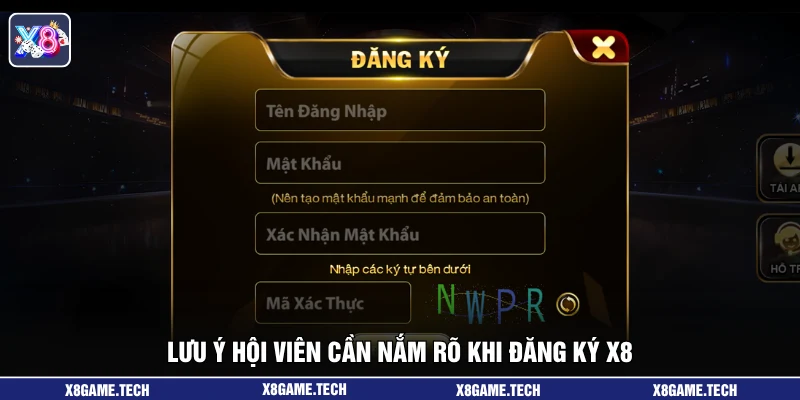 Lưu ý hội viên cần nắm rõ khi đăng ký X8